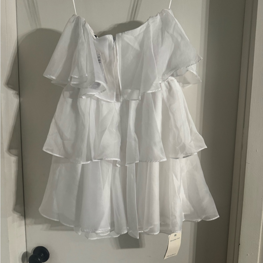 White Layered Ruffle Dress - Picture 2 of 2